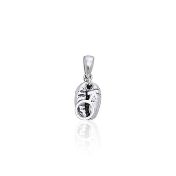 Male Symbol on Coffee Bean Silver Pendant TP396 - Jewelry